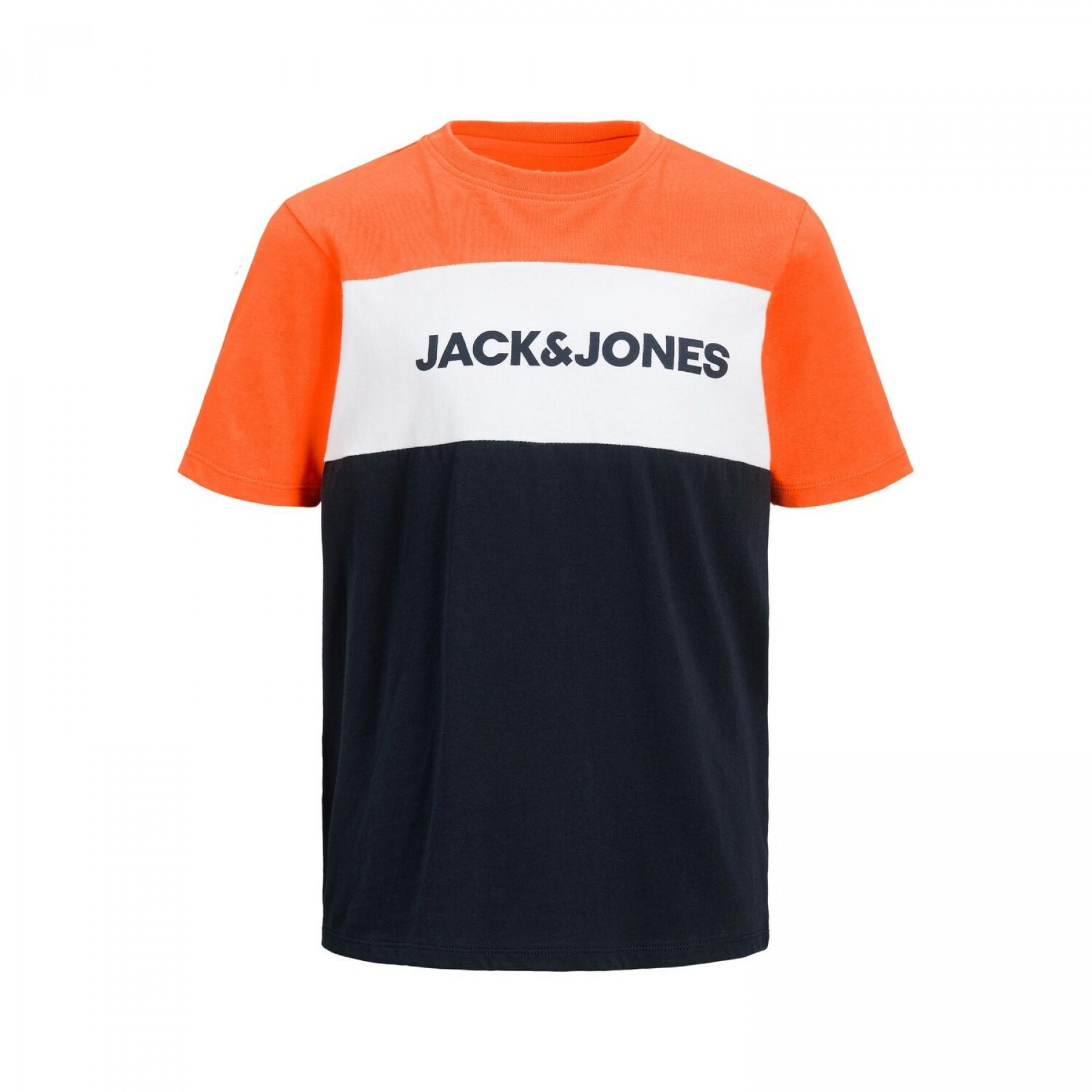 T-shirt för barn Jack & Jones neon logo blocking