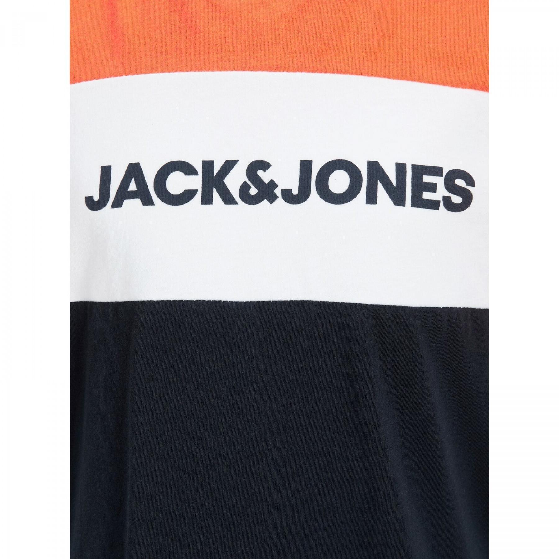 T-shirt för barn Jack & Jones neon logo blocking