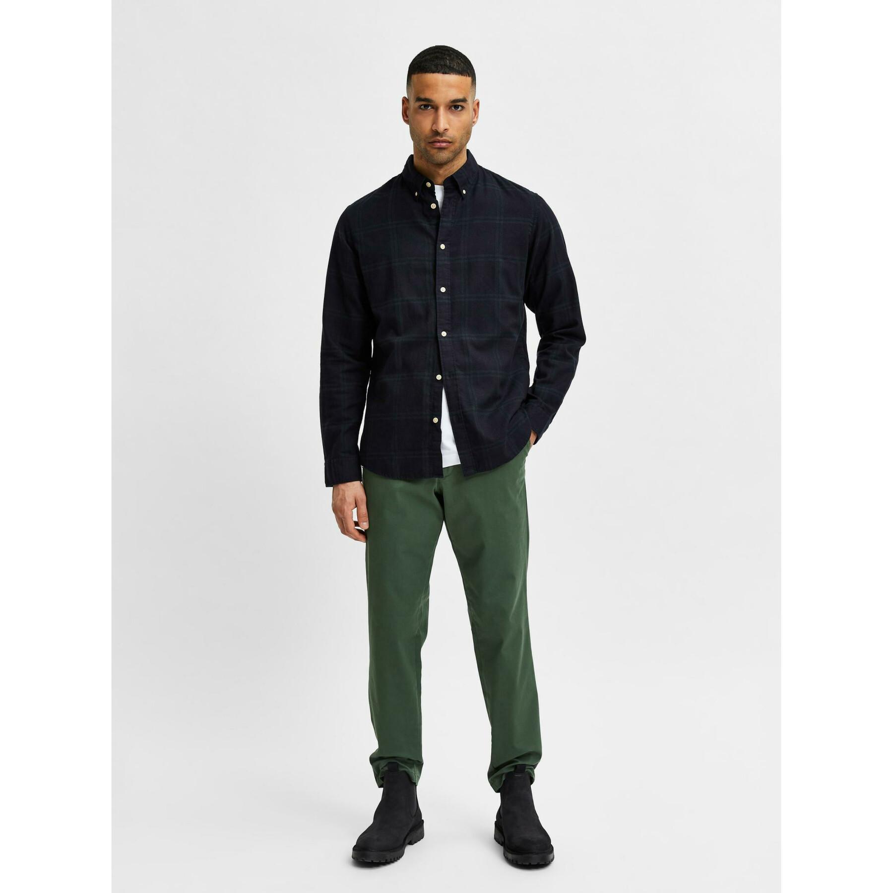 Skjorta Selected flannel manches longues slim