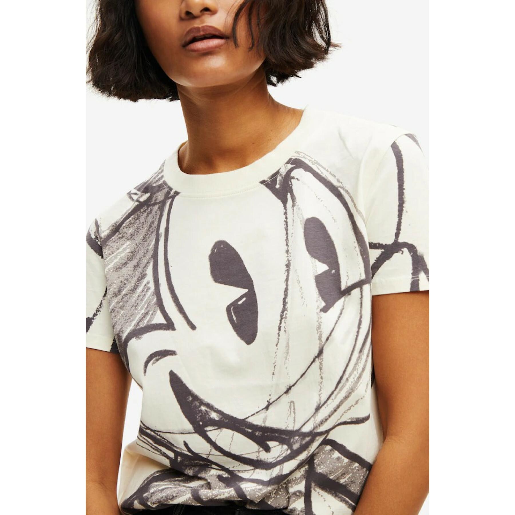 T-shirt för kvinnor Desigual Mickey trazos