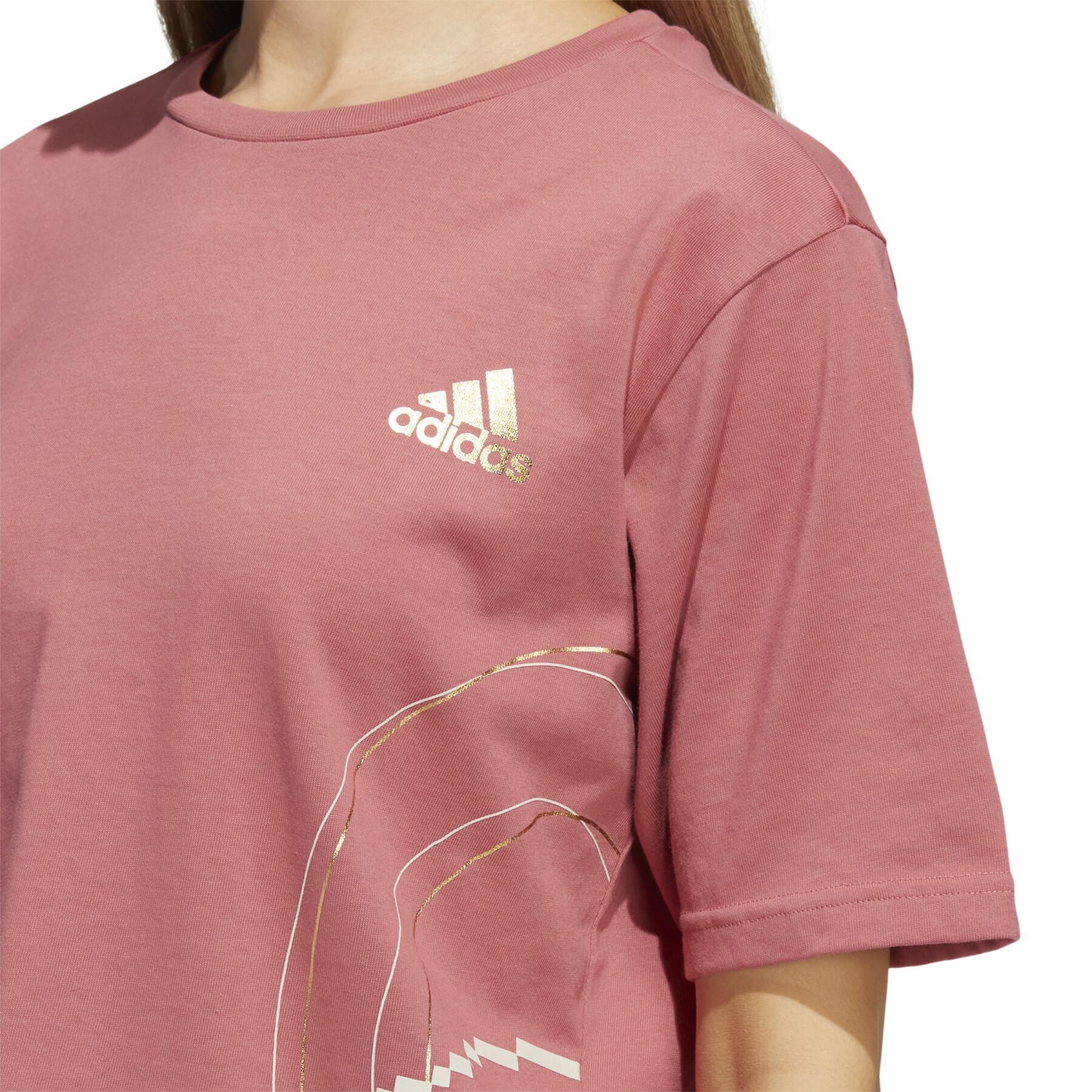 Kort grafisk T-shirt för kvinnor adidas Holiday Lights