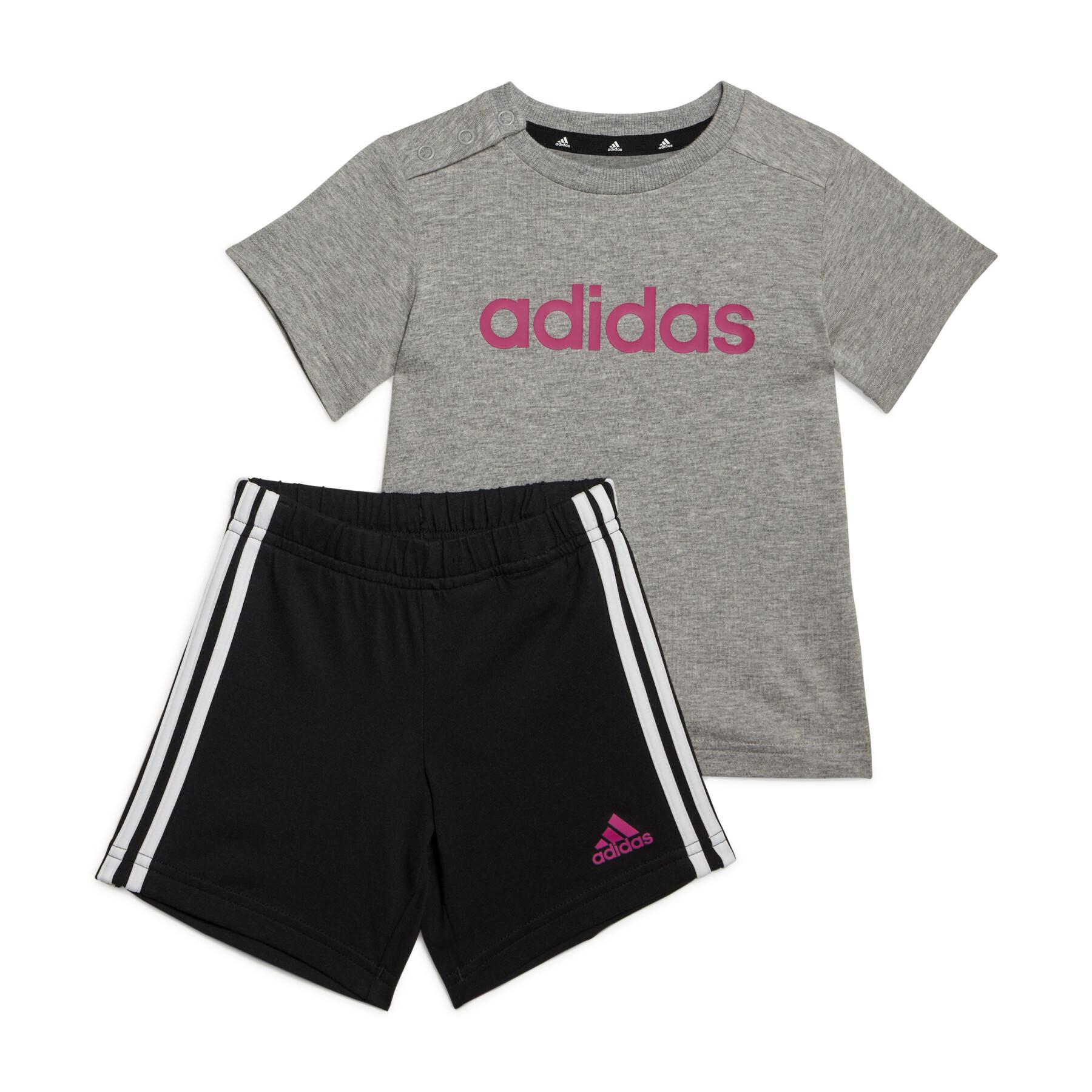 T-shirt och shorts i ekologisk bomull för baby adidas Essentials Lineage