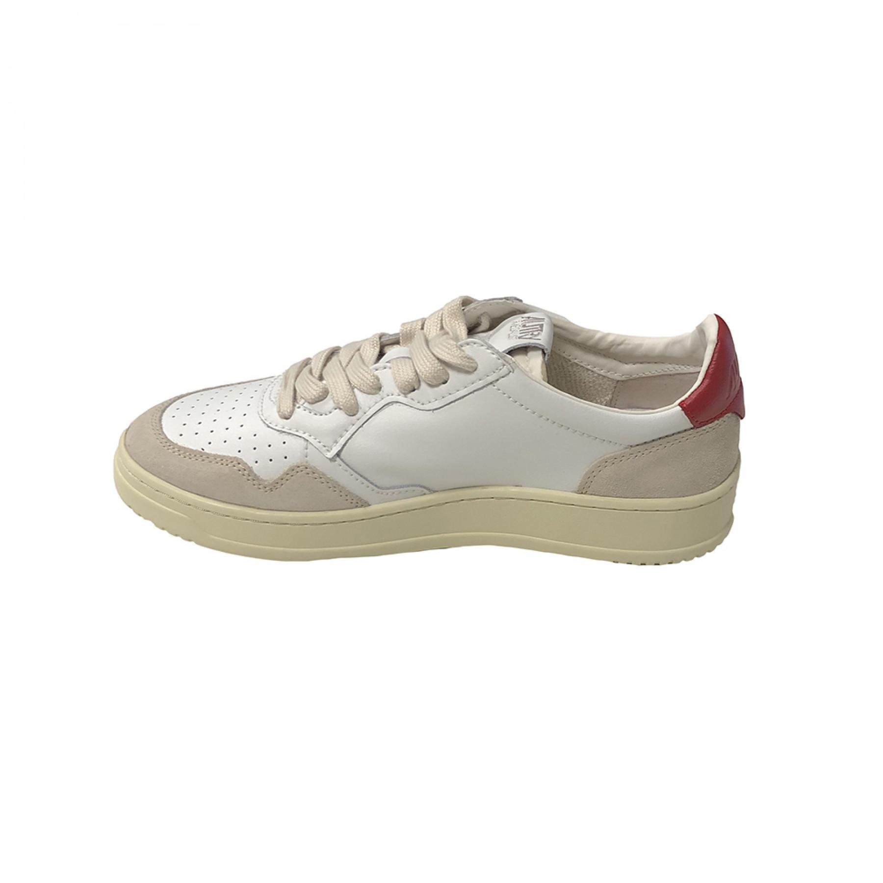 Tränare Autry Medalist LS29 Leather/Suede White/Red