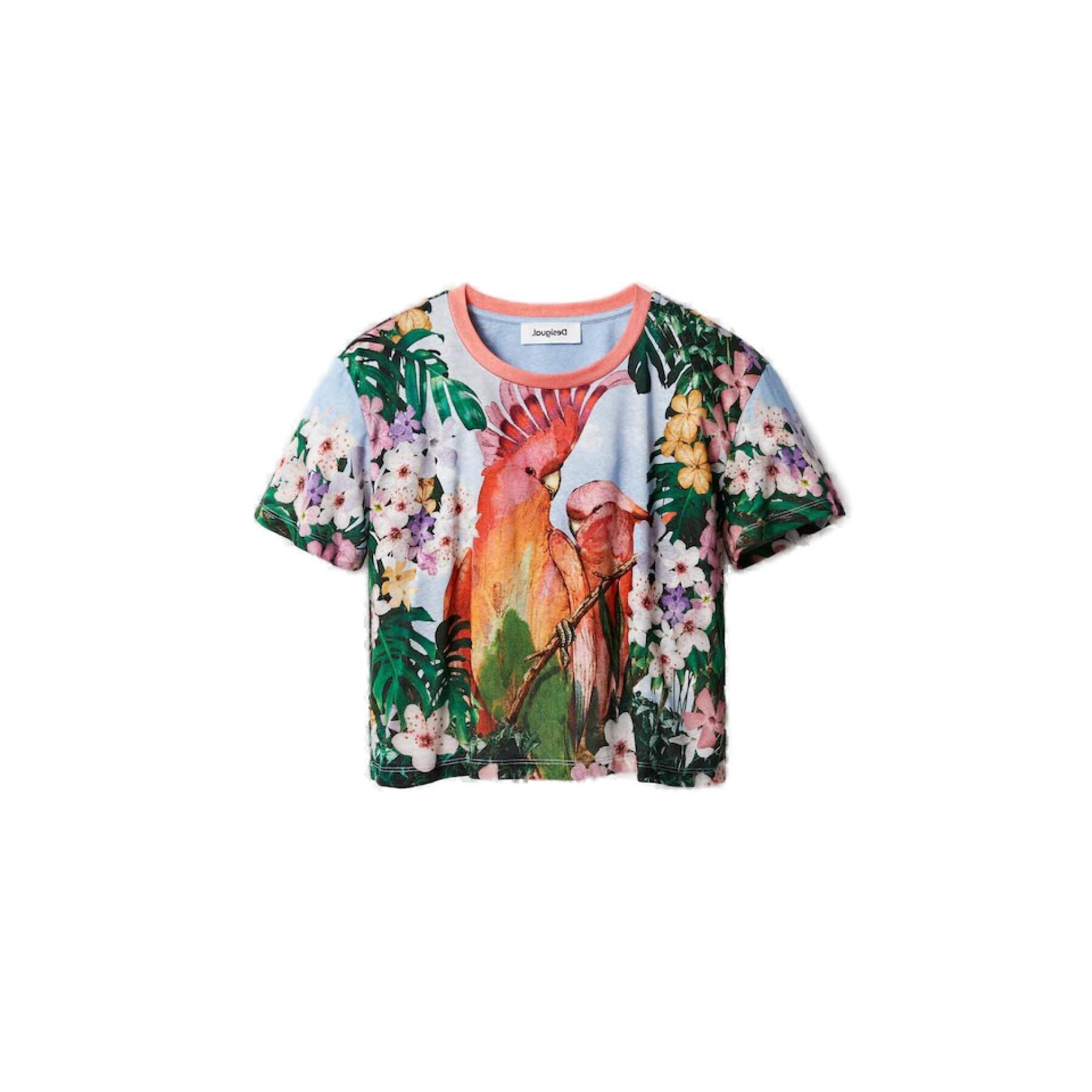 T-shirt för kvinnor Desigual Parrot