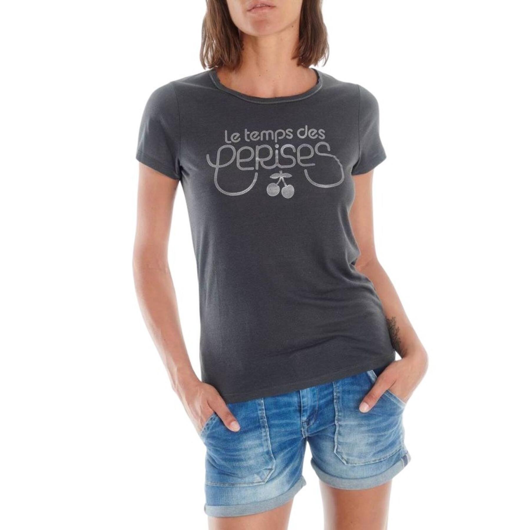 Kortärmad T-shirt med tryck för kvinnor Le temps des cerises Basitrame