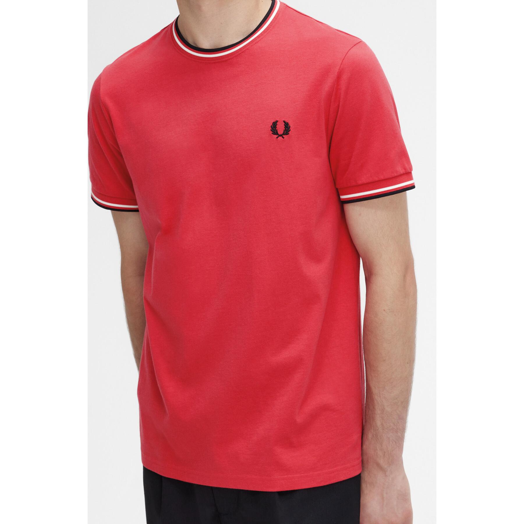 T-shirt med dubbel pipning Fred Perry
