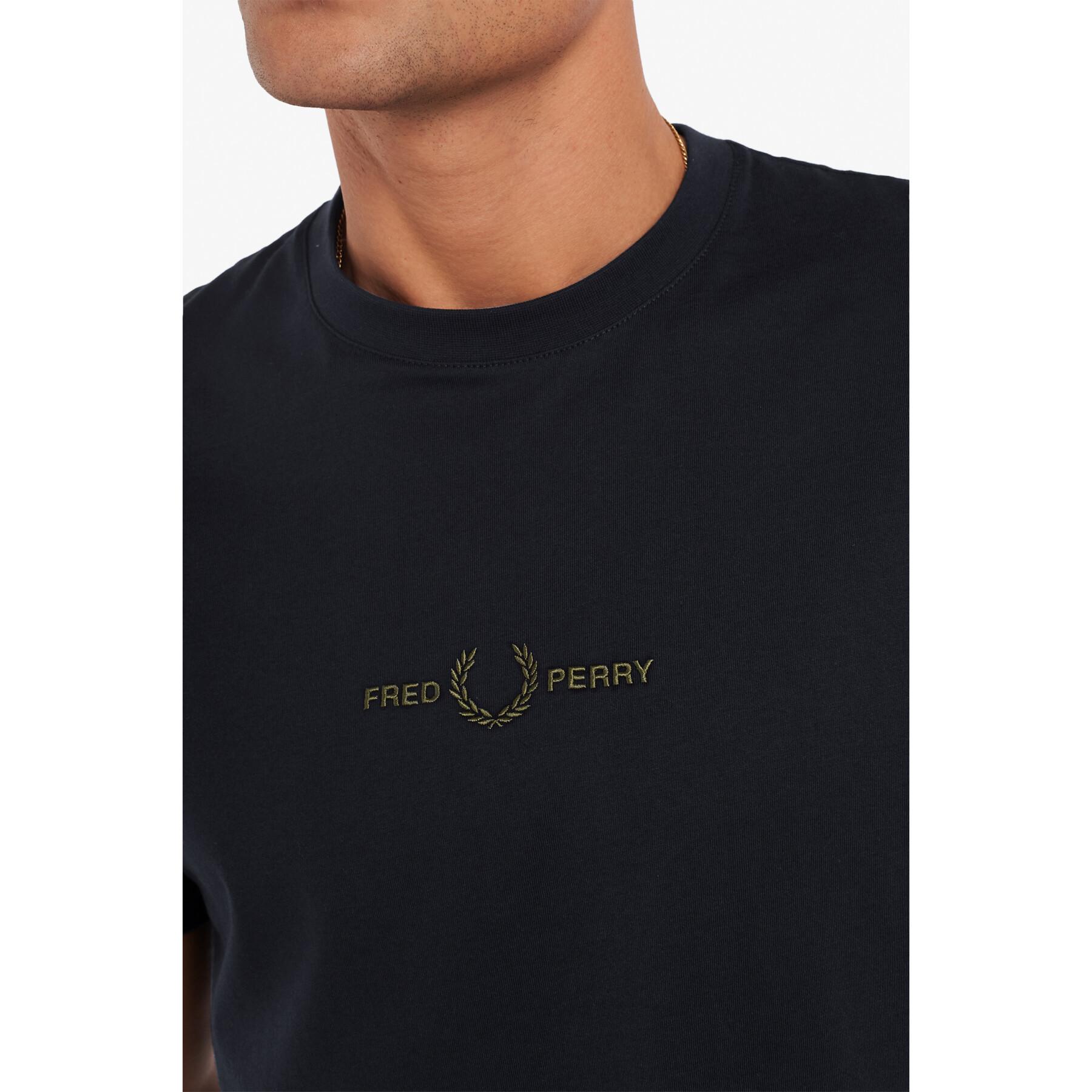 T-shirt med broderier Fred Perry