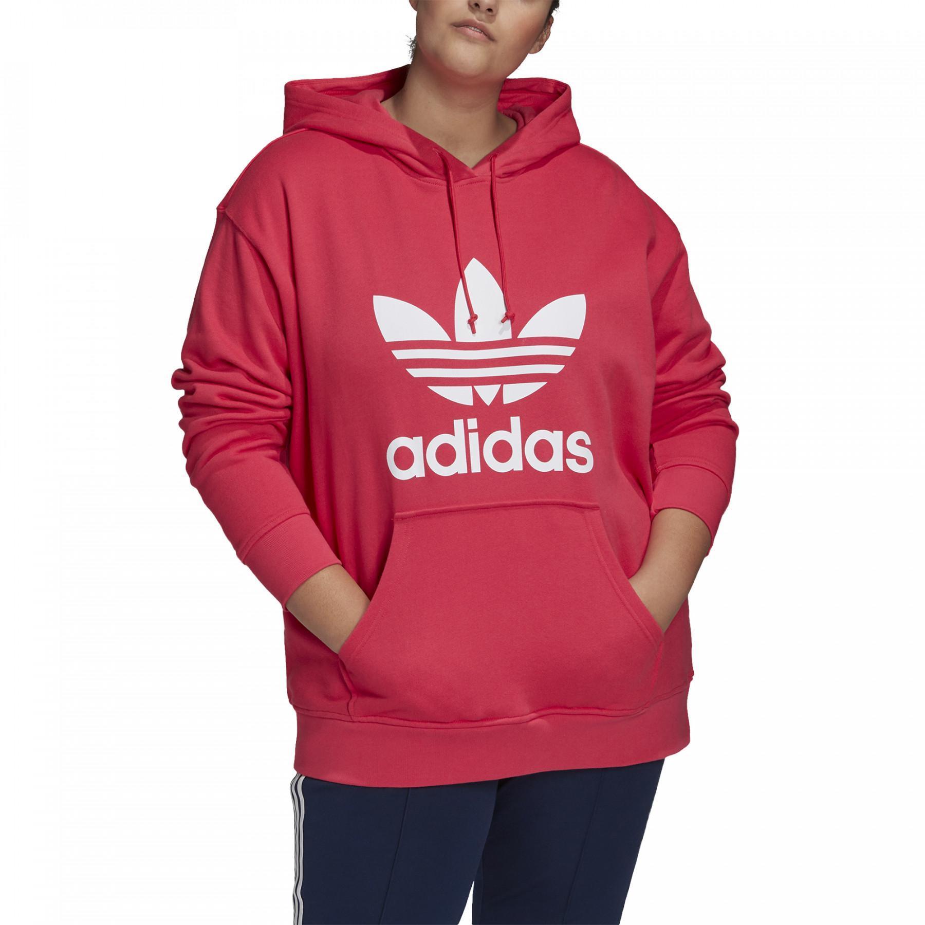 Sweatshirt med huva för kvinnor adidas Originals Trefoil-grandes tailles