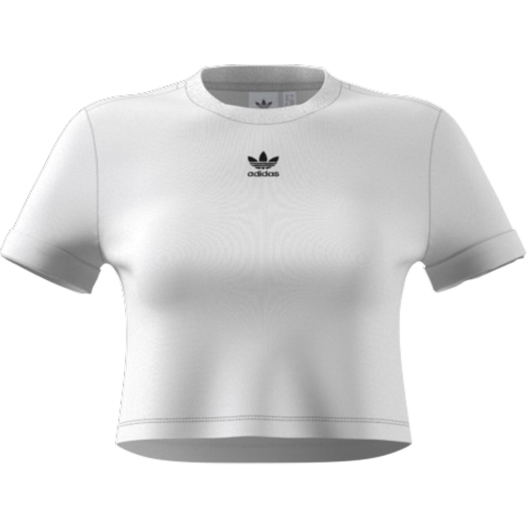 T-shirt för kvinnor adidas Originals Adicolor Cropped Roll-Up Sleeve