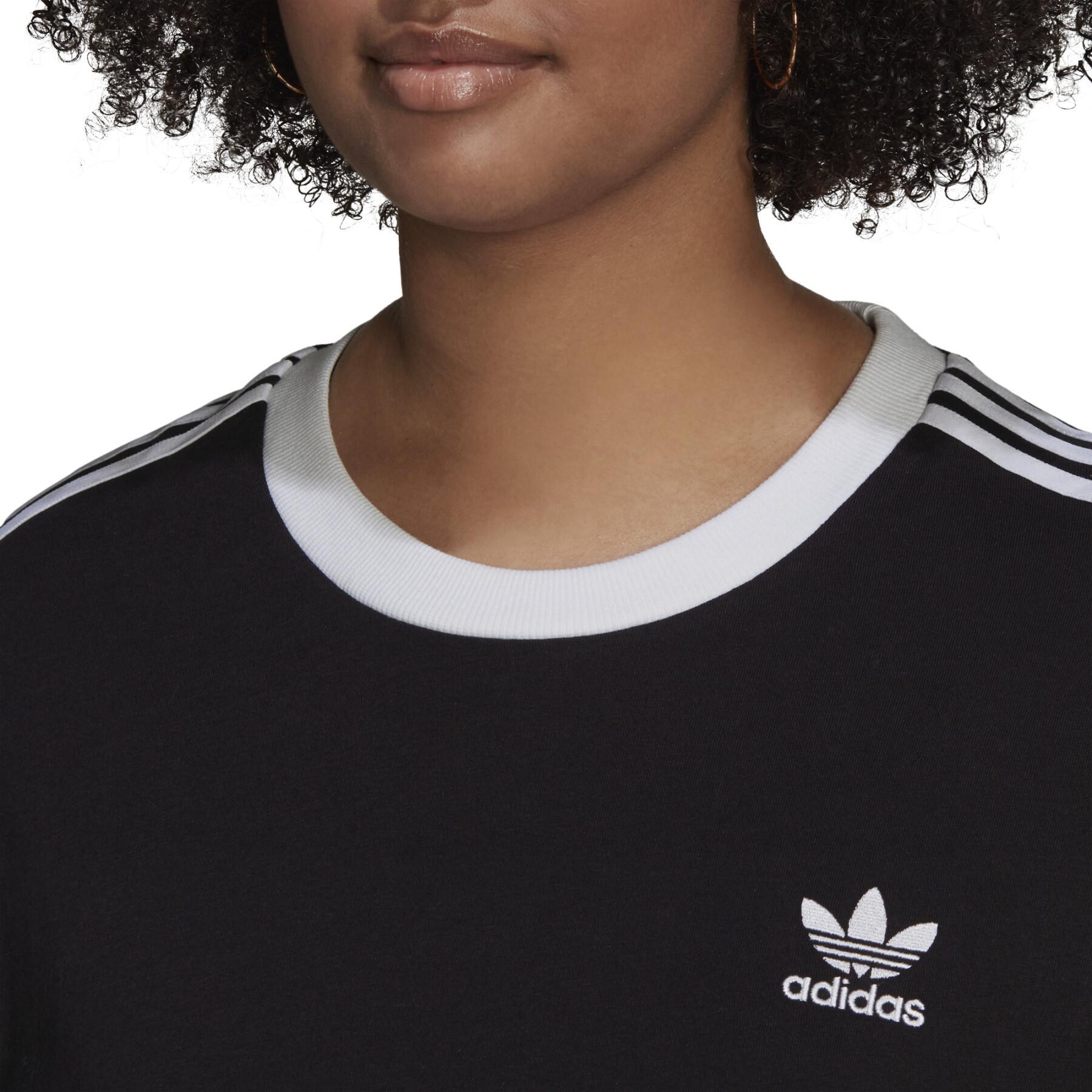 T-shirt för kvinnor adidas Originals Adicolor s 3-Stripes (Grandes tailles)