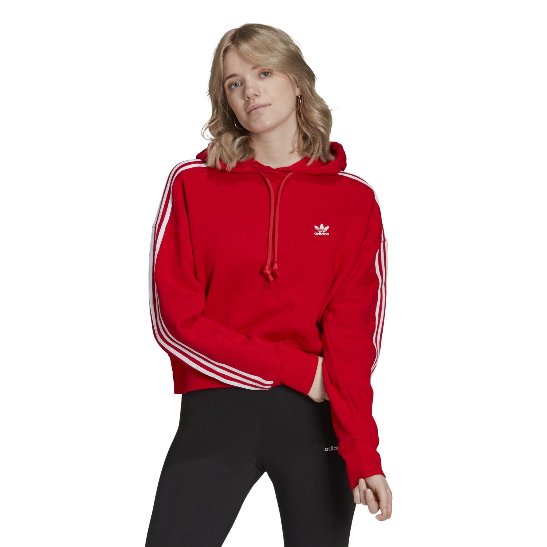 Sweatshirt med huva för kvinnor adidas Originals Adicolor Crop