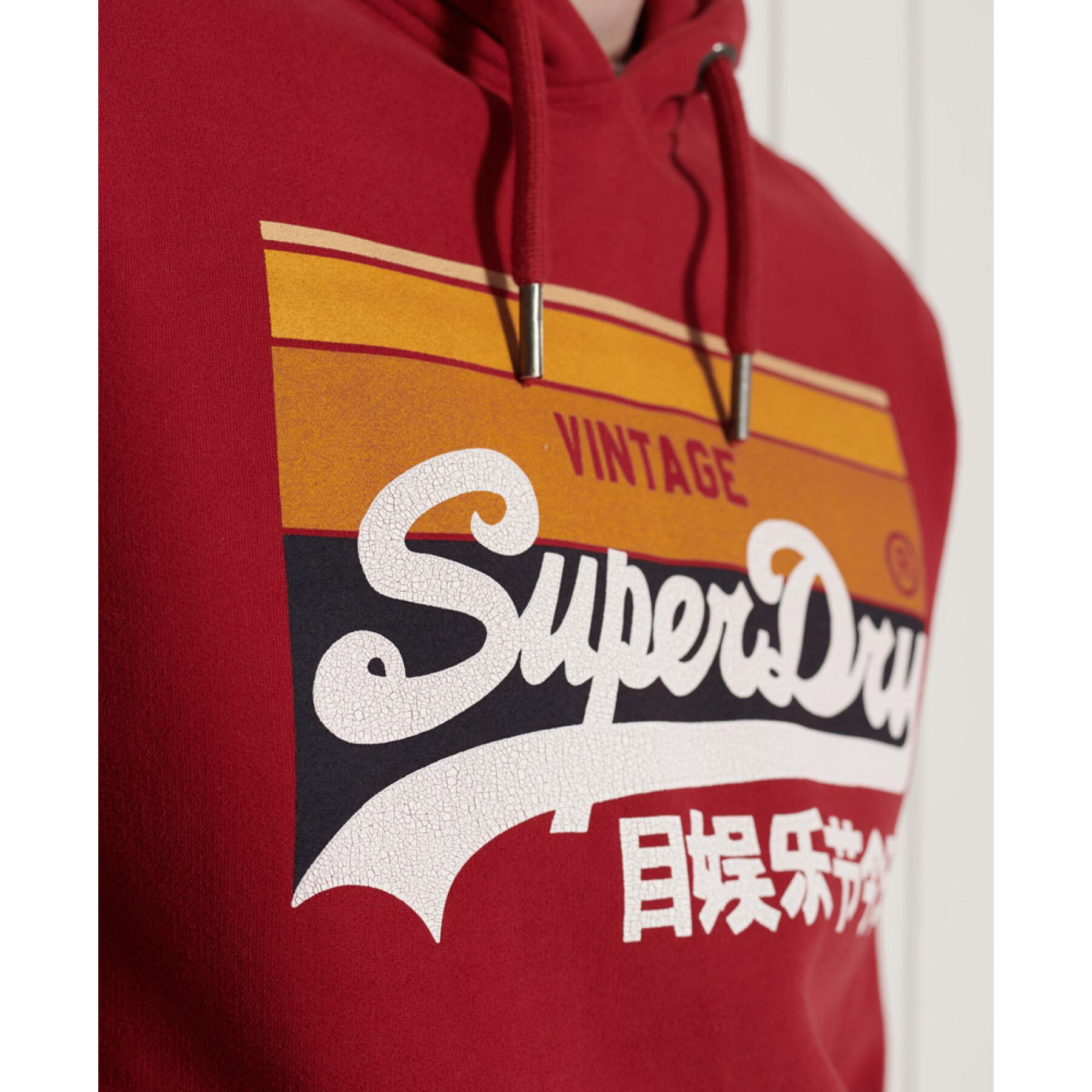 Randig luvtröja Superdry Vintage Logo Cali