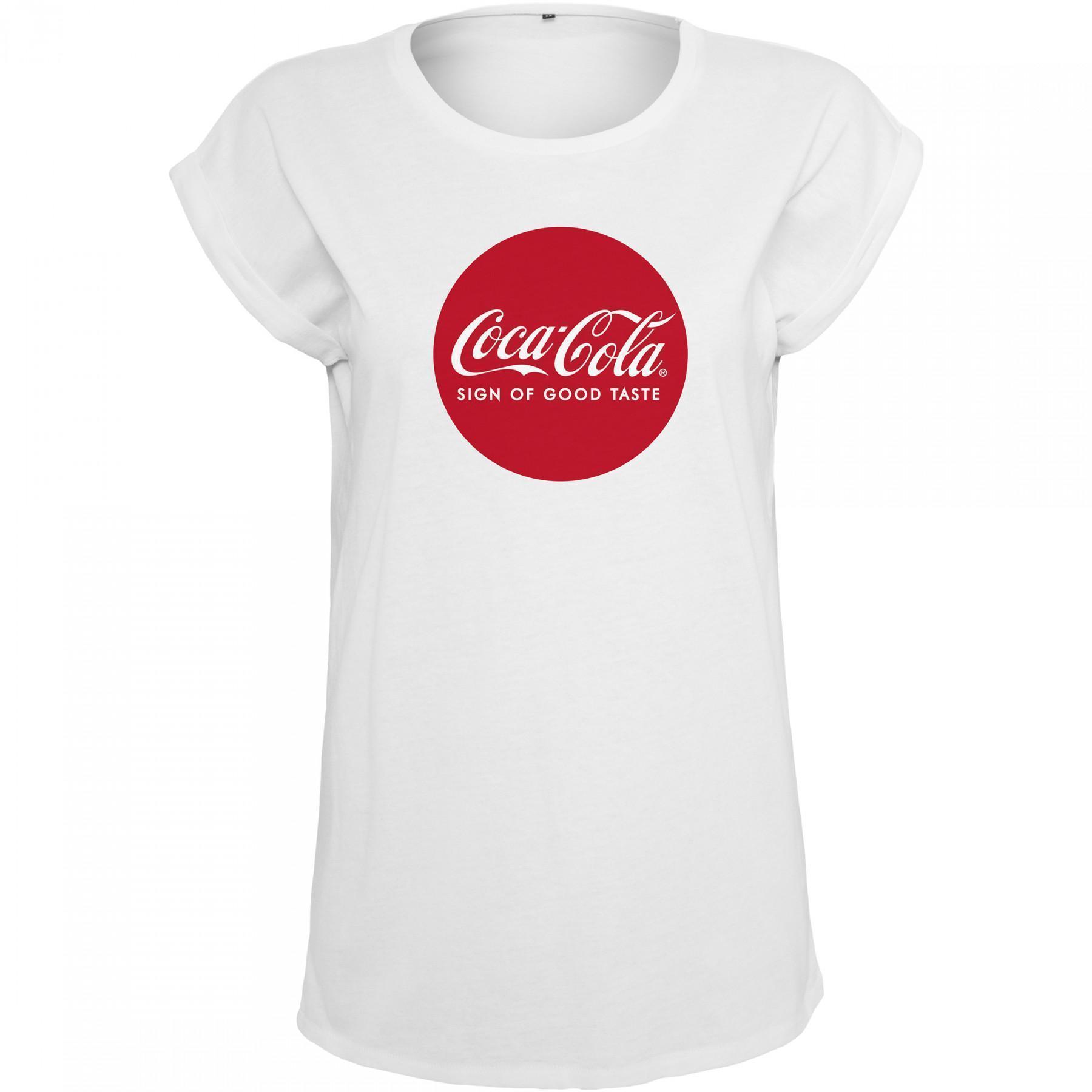 Dam t-shirt urban classic coca cola rund logotyp