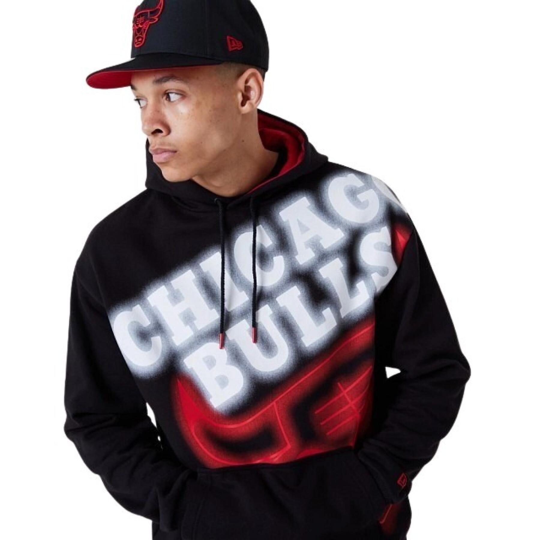 Sweatshirt med huva Chicago Bulls Enlrgd Neon