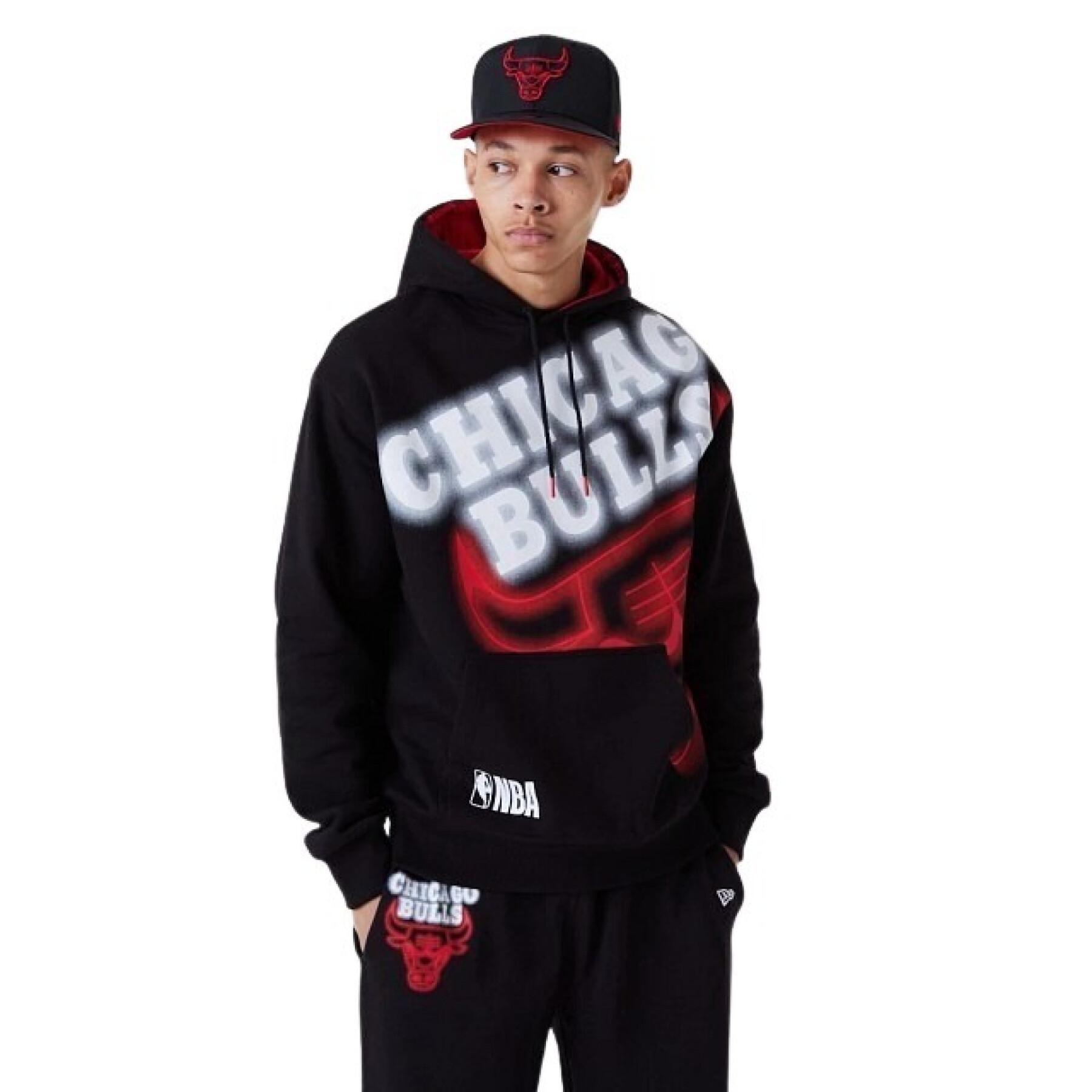Sweatshirt med huva Chicago Bulls Enlrgd Neon