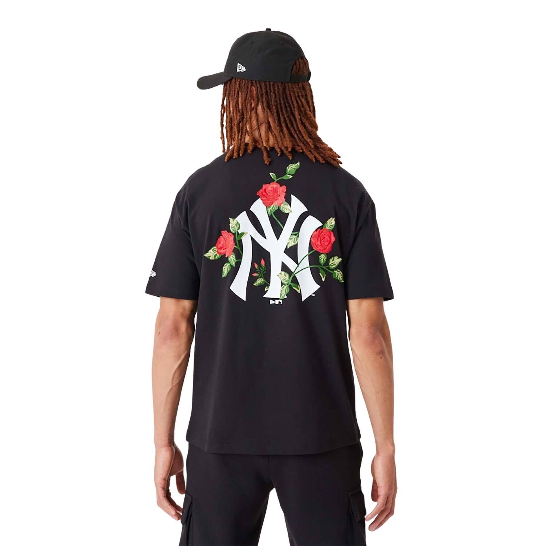 T-shirt med överdimensionerad storlek New York Yankees Floral Graphic