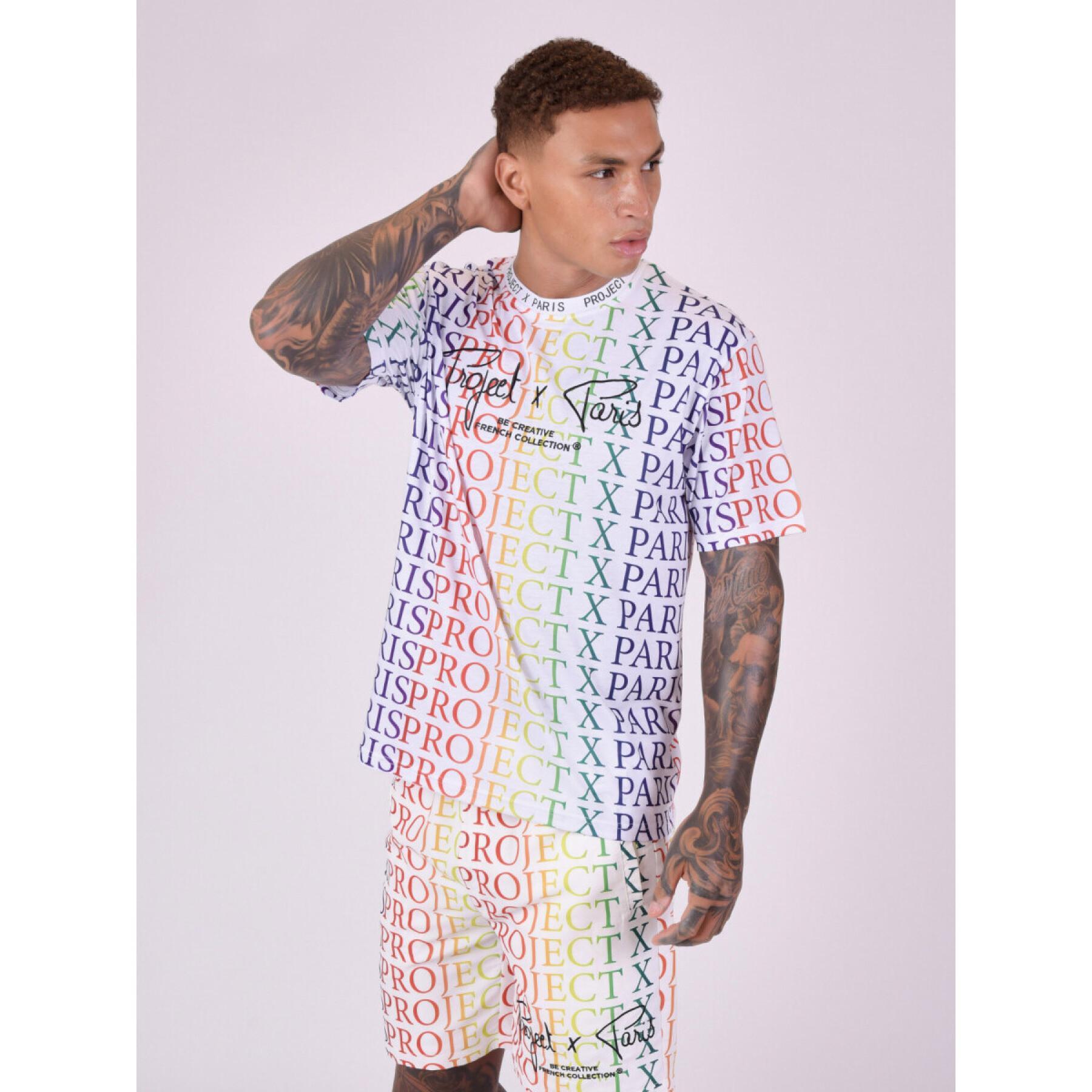 T-shirt med Rainbow-gradientlogga Project X Paris