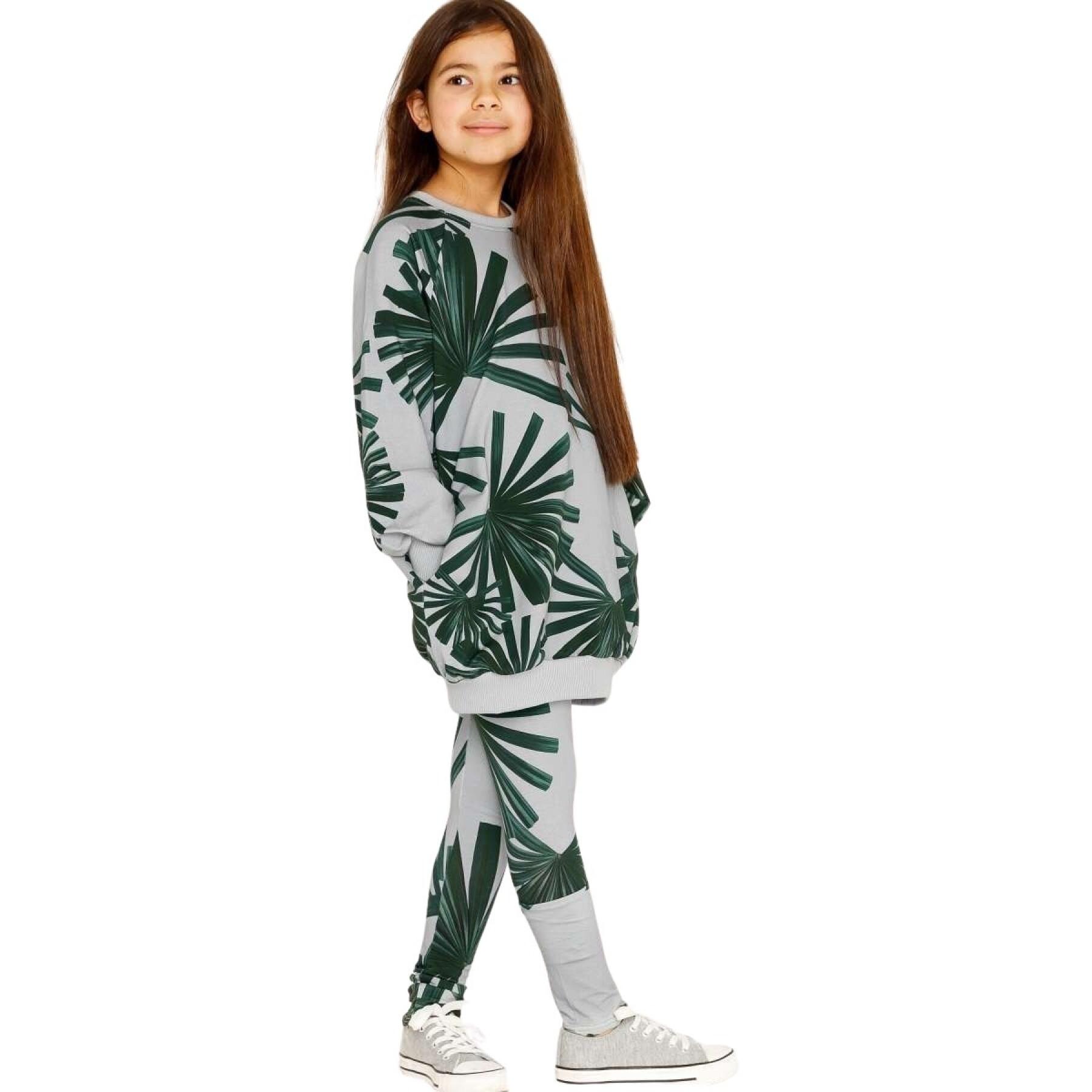 Sweatshirtklänning för flickor Snurk Fan Palm Gots