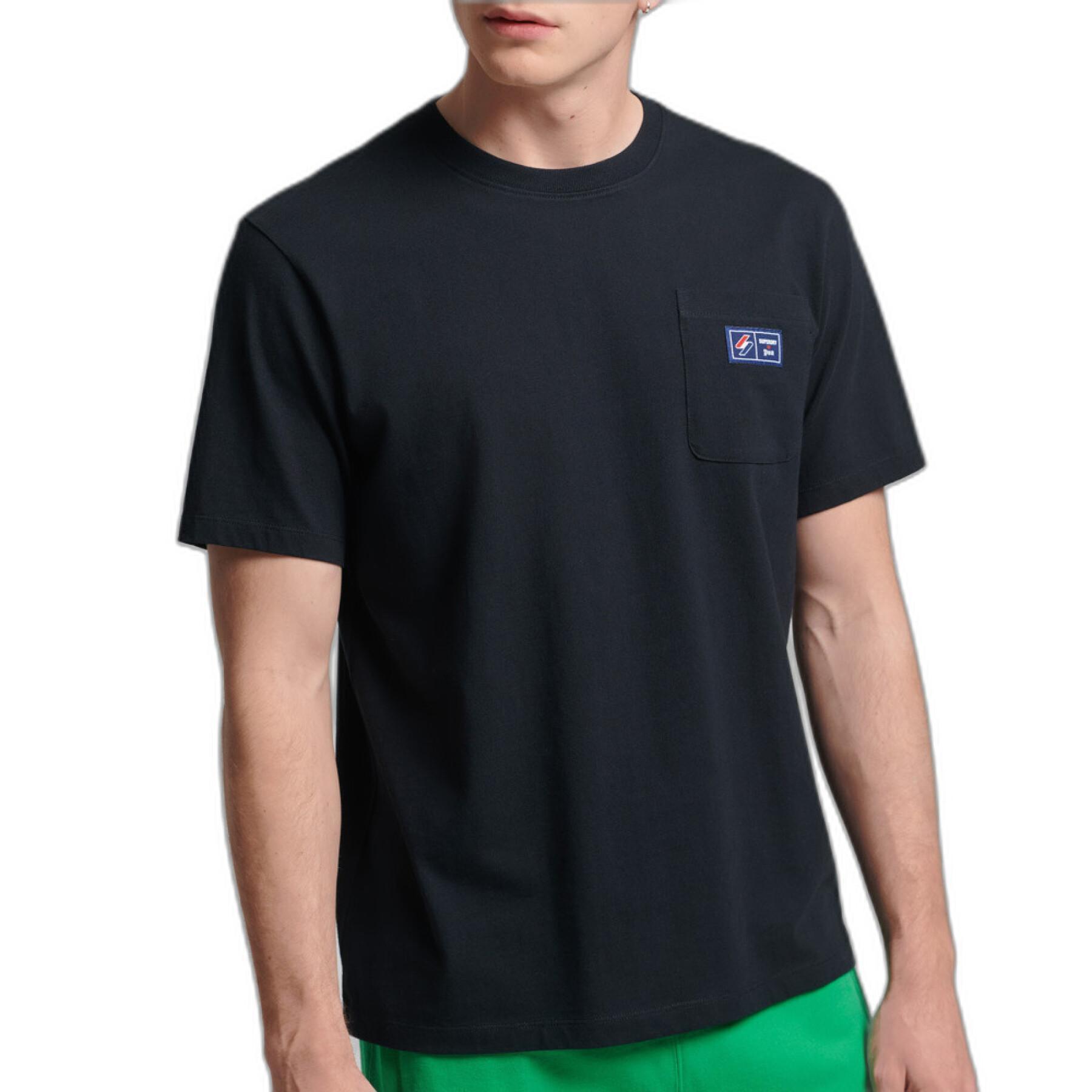 Pocket t-shirt i ekologisk bomull med s-logotyp Superdry