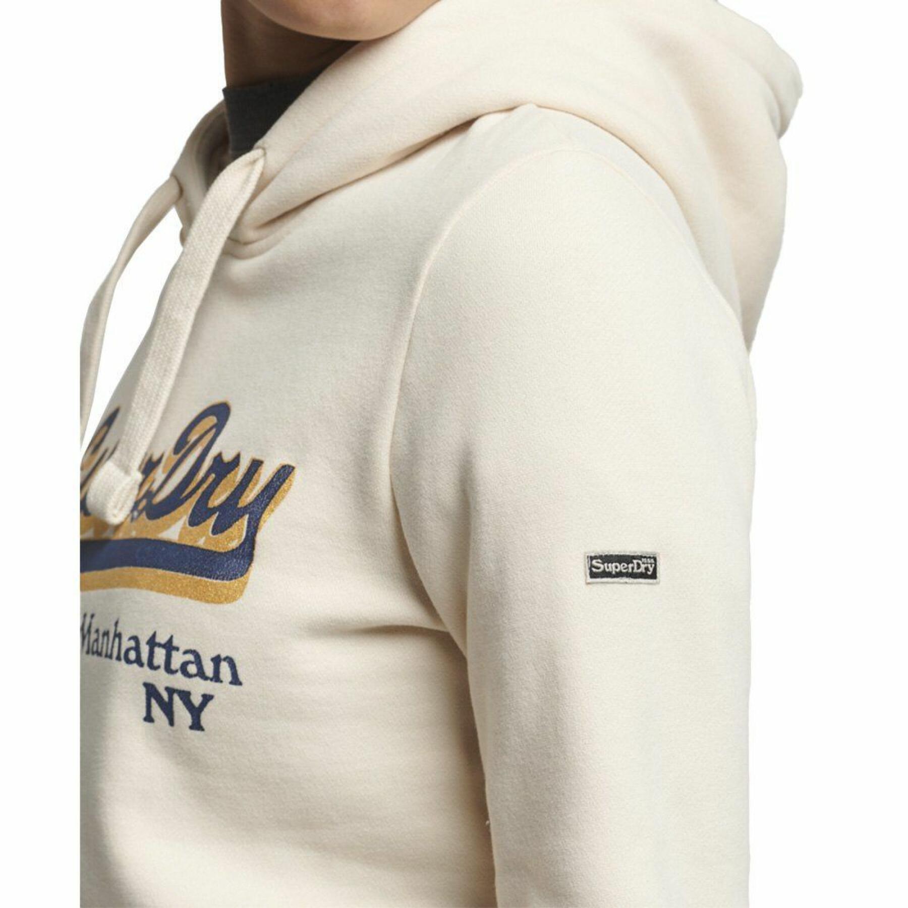 Sweatshirt med huva för kvinnor Superdry Vintage Logo Borough