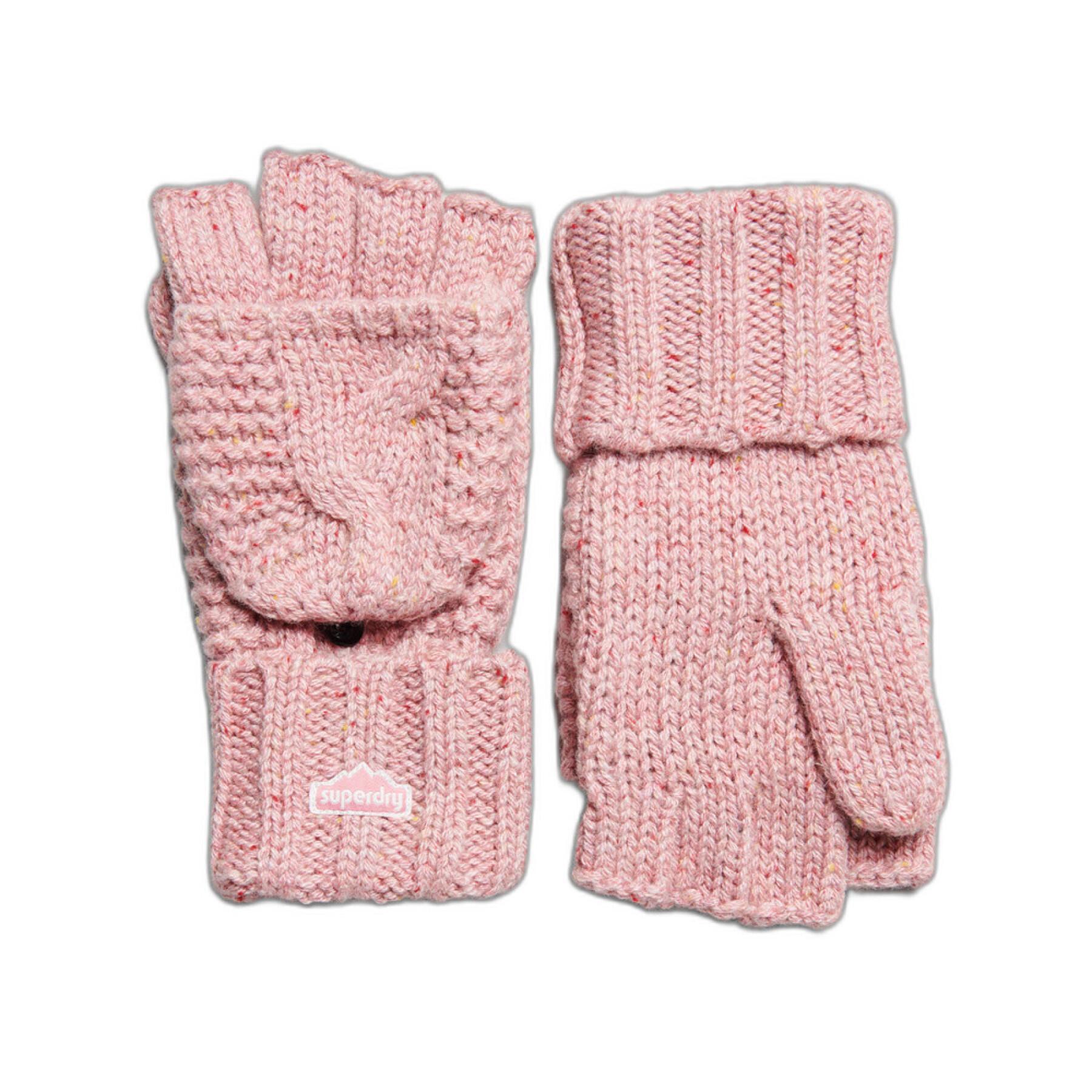 Kabelstickade handskar för kvinnor Superdry