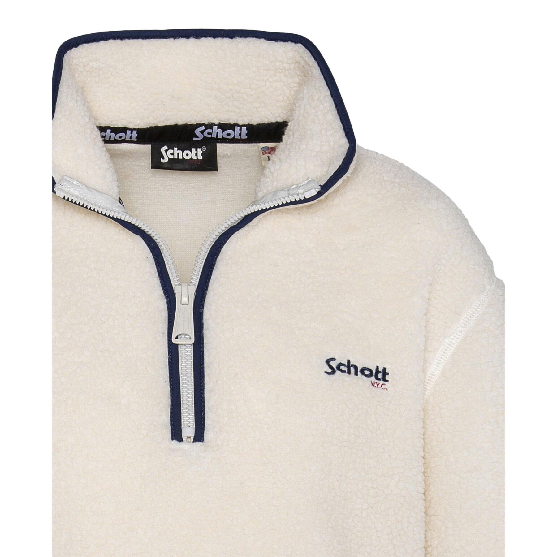 Sweatshirt med 1/2 dragkedja Schott Logo Casual