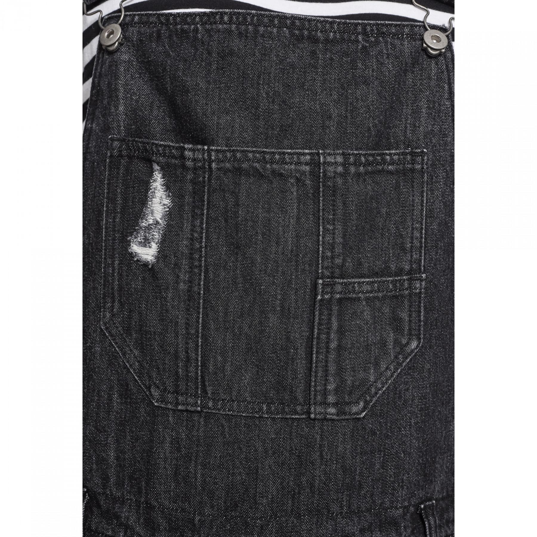 Urban klassiska jeansshorts i dungaree-modell