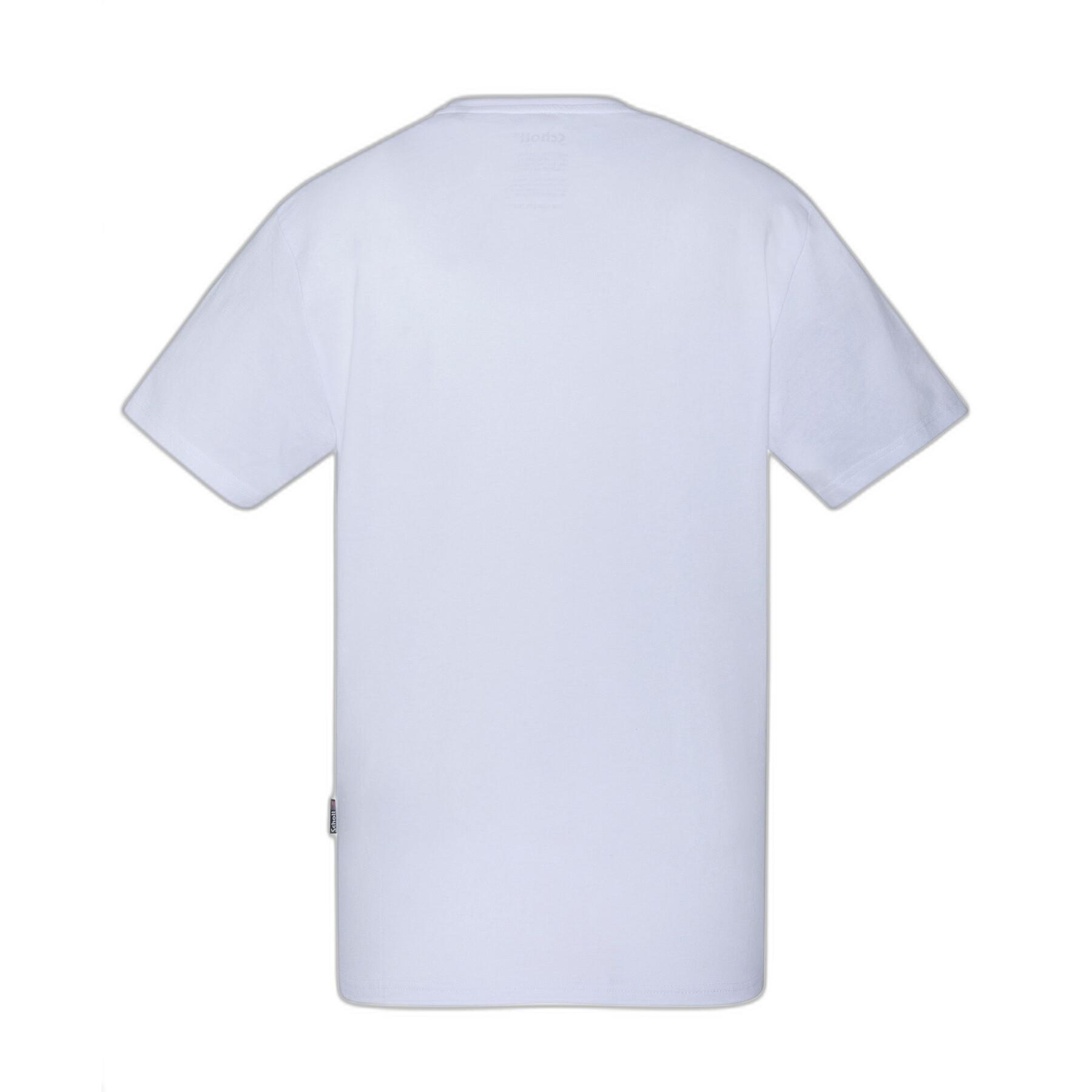 T-shirt med V-ringning och liten logotyp Schott casual
