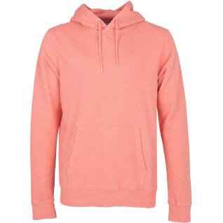 Sweatshirt med huva Colorful Standard Classic Organic bright coral