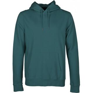 Sweatshirt med huva Colorful Standard Classic Organic ocean green