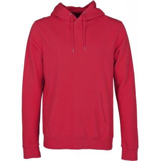 Sweatshirt med huva Colorful Standard Classic Organic scarlet red