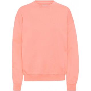 Sweatshirt med rund halsringning Colorful Standard Organic oversized bright coral