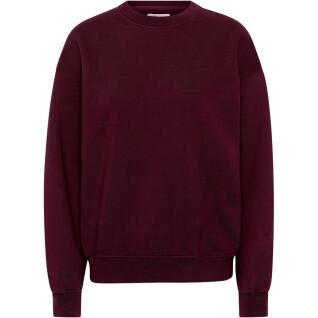 Sweatshirt med rund halsringning Colorful Standard Organic oversized oxblood red