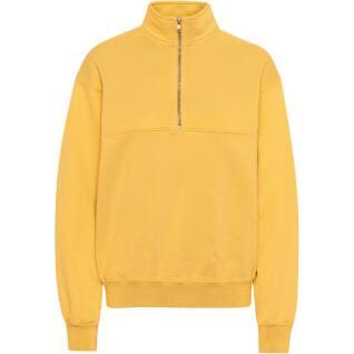 Sweatshirt med 1/4 dragkedja Colorful Standard Organic burned yellow