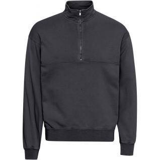 Sweatshirt med 1/4 dragkedja Colorful Standard Organic lava grey