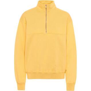 Sweatshirt med 1/4 dragkedja Colorful Standard Organic lemon yellow
