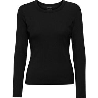 Långärmad ribbad T-shirt för kvinnor Colorful Standard Organic deep black