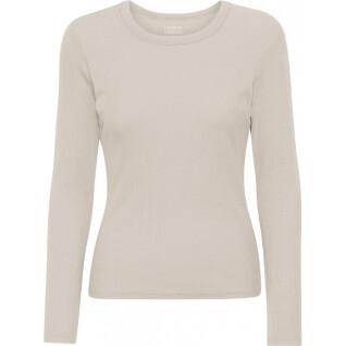 Långärmad ribbad T-shirt för kvinnor Colorful Standard Organic ivory white