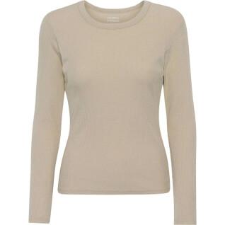 Långärmad ribbad T-shirt för kvinnor Colorful Standard Organic oyster grey