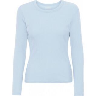 Långärmad ribbad T-shirt för kvinnor Colorful Standard Organic polar blue