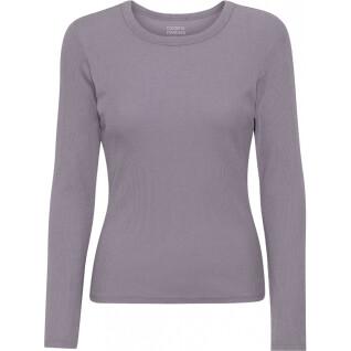 Långärmad ribbad T-shirt för kvinnor Colorful Standard Organic purple haze