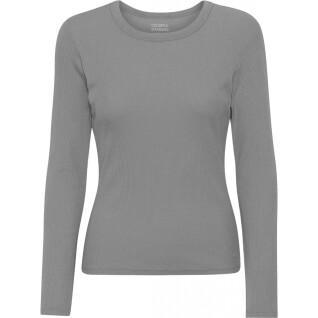Långärmad ribbad T-shirt för kvinnor Colorful Standard Organic storm grey