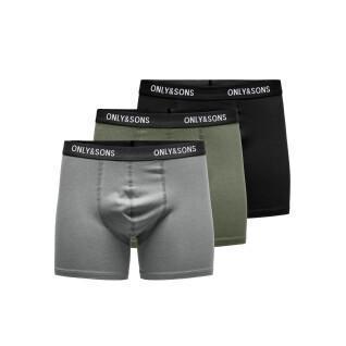 Set med 3 boxershorts Only & Sons Fitz Solid