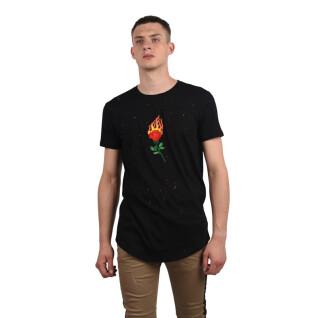 T-shirt med broderier Project X Paris Destroy Rose on Fire