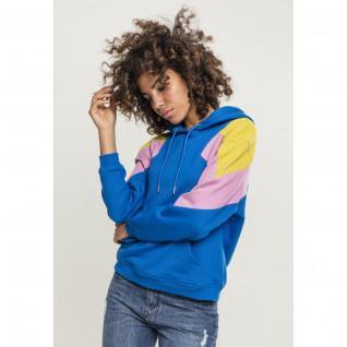 Sweatshirt med huva för kvinnor stora storlekar urban classic oversized 3-tone blo