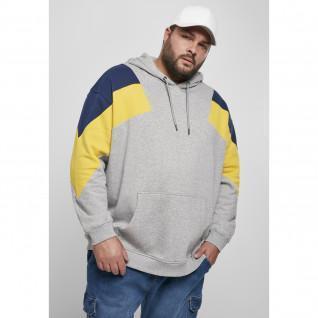 Sweatshirt med huva Urban Classics oversize 3-tone (grandes tailles)