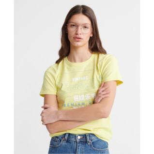 Kontur-T-shirt i ekologisk bomull för damer Superdry Premium Goods Label
