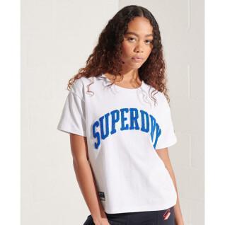 T-shirt med rak skärning för kvinnor Superdry Varsity Arch