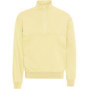 Sweatshirt med 1/4 dragkedja Colorful Standard Organic soft yellow