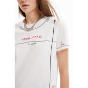 T-shirt för kvinnor Desigual Trazos